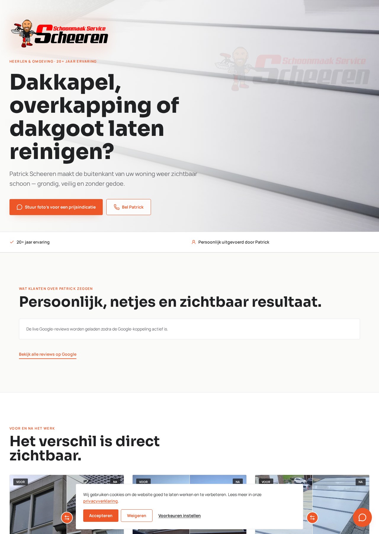 Website ontworpen door SEDLA voor Schoonmaakservice Scheeren, schoonmaak